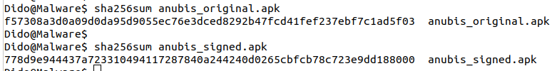 Different hashes