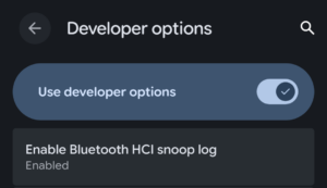 The &ldquo;Enable Bluetooth HCI snoop log&rdquo; setting in Android&rsquo;s Developer Options