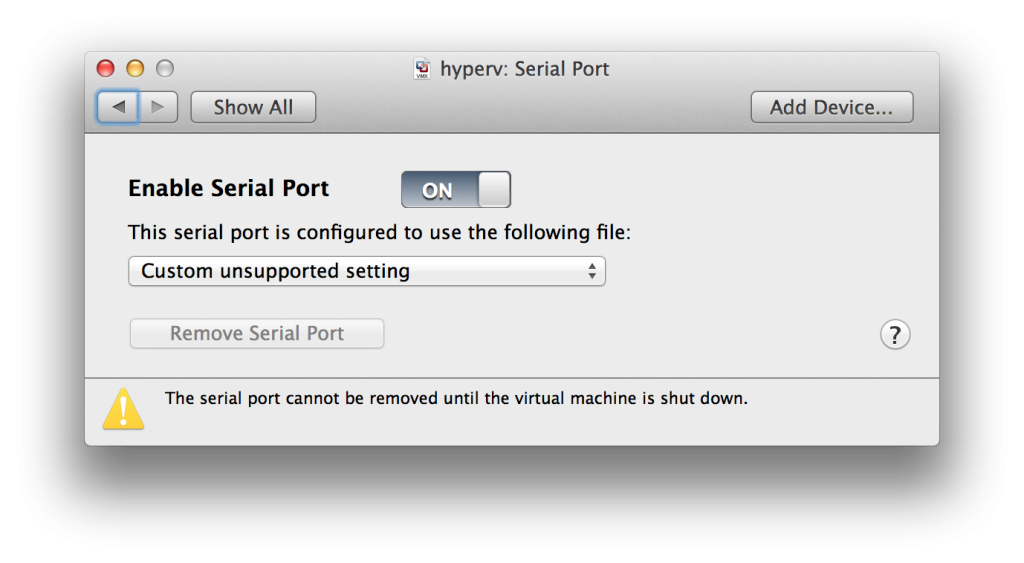 Serial Port Debugging Between two Virtual Machines in VMware Fusion ...