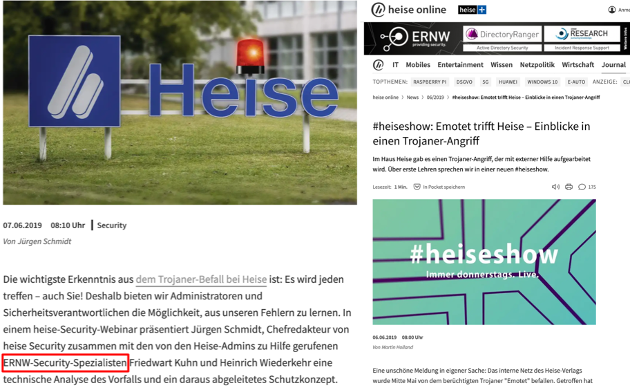 ERNW supports Heise in Incident Response