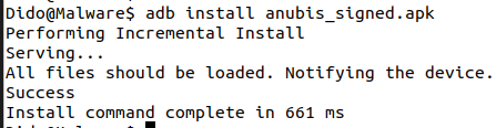 Resigned Anubis malware installed