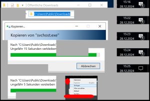 Figure 7: A file named svchost.exe is copied to C:\Users\Public\Downloads.