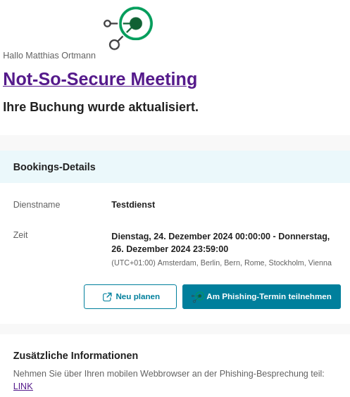 Updated Confirmation Email