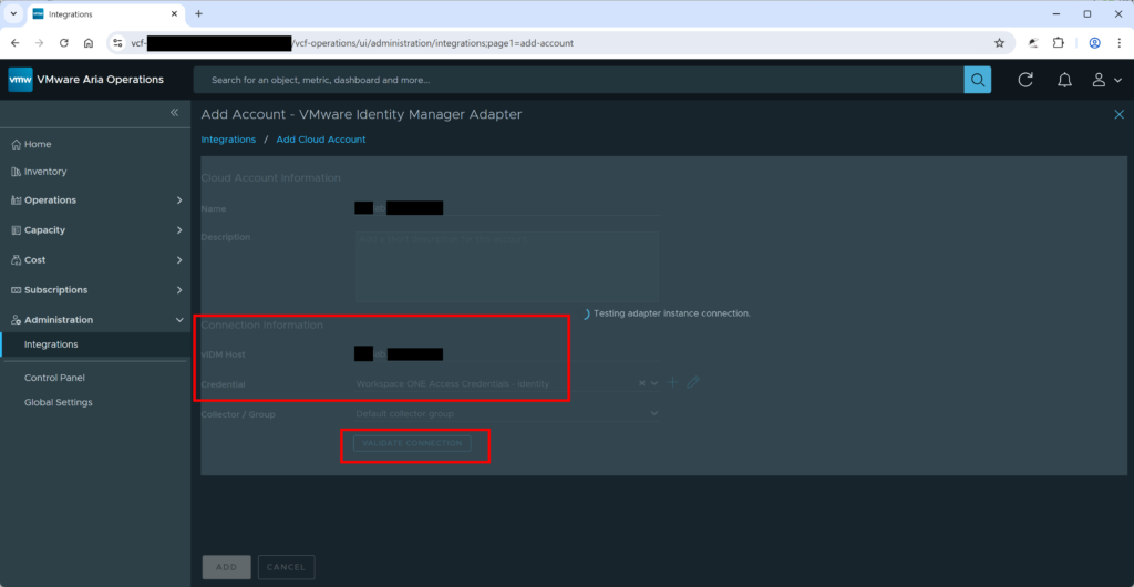 Figure 6: Steal VIDM credentials - Add Account