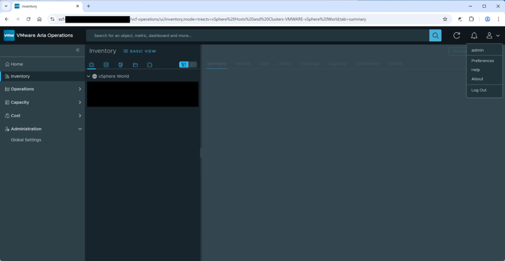 Figure 9: Use stolen credentials in Aria